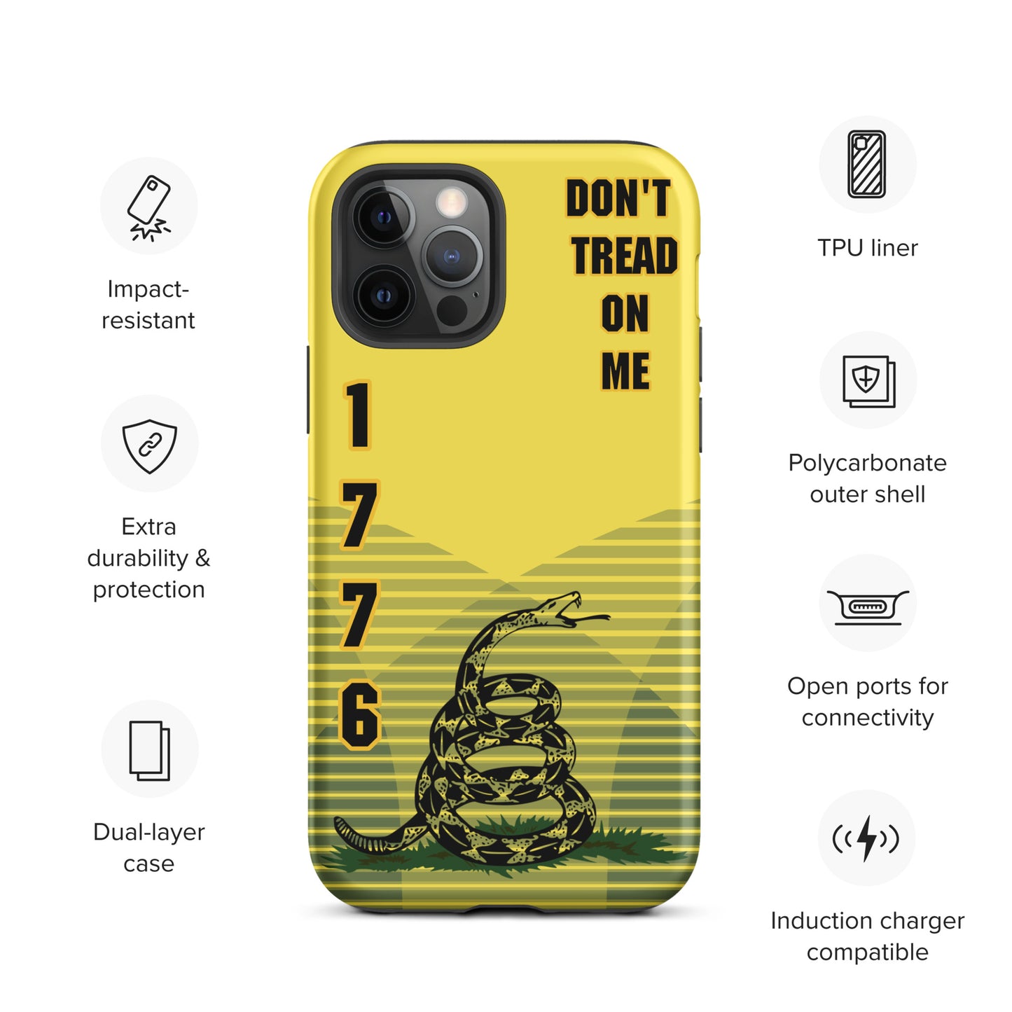 Don't Tread On Me Yellow iPhone Case | 15 Sizes