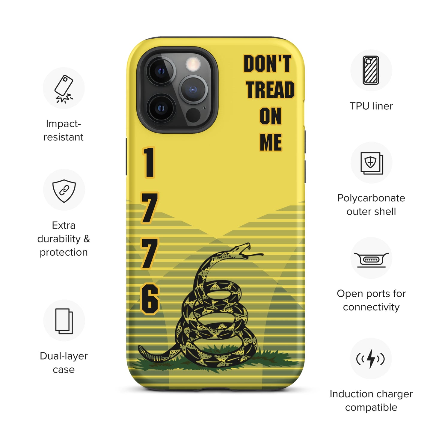 Don't Tread On Me Yellow iPhone Case | 15 Sizes