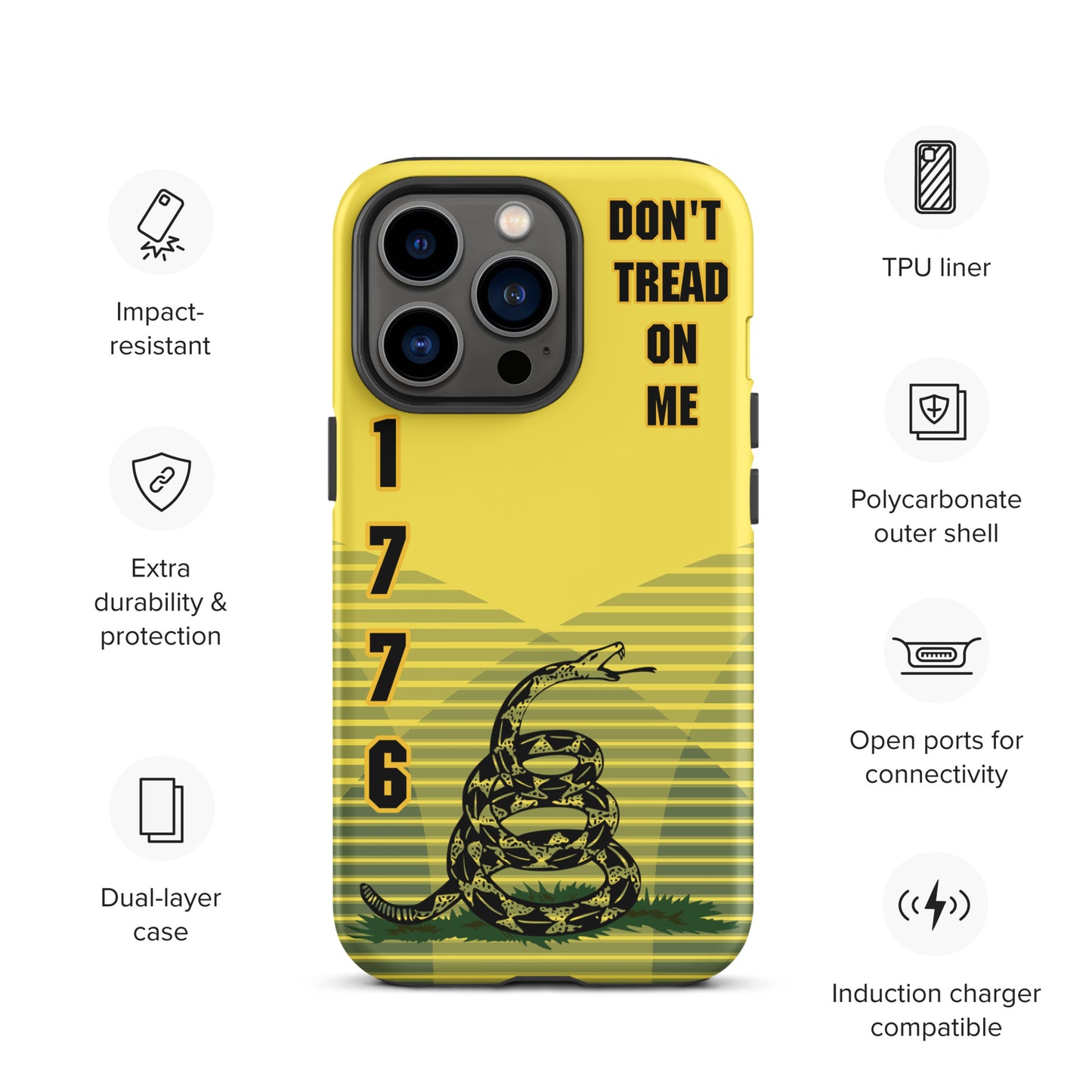 Don't Tread On Me Yellow iPhone Case | 15 Sizes
