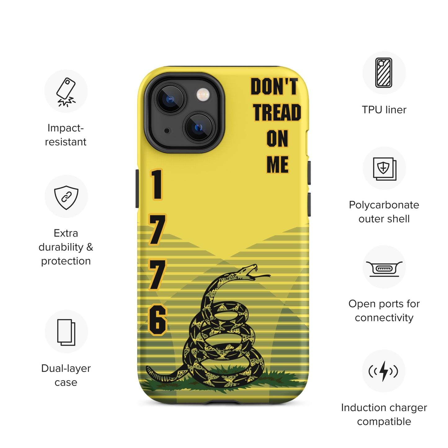 Don't Tread On Me Yellow iPhone Case | 15 Sizes