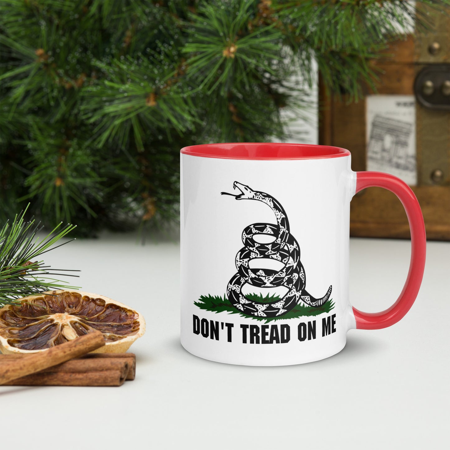 Don't Tread On Me Mug with Colored Handle and Interior | 6 colors