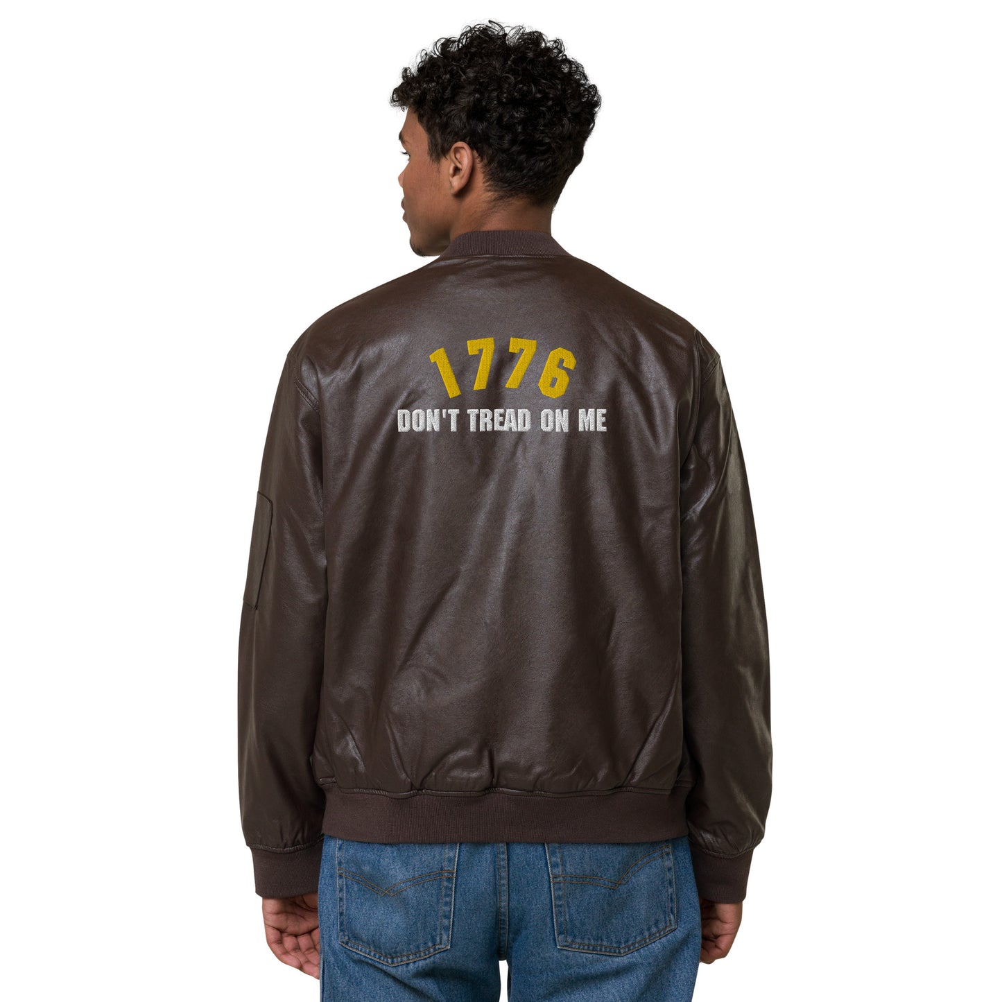 Leather 1776 Bomber Jacket | Black/Brown