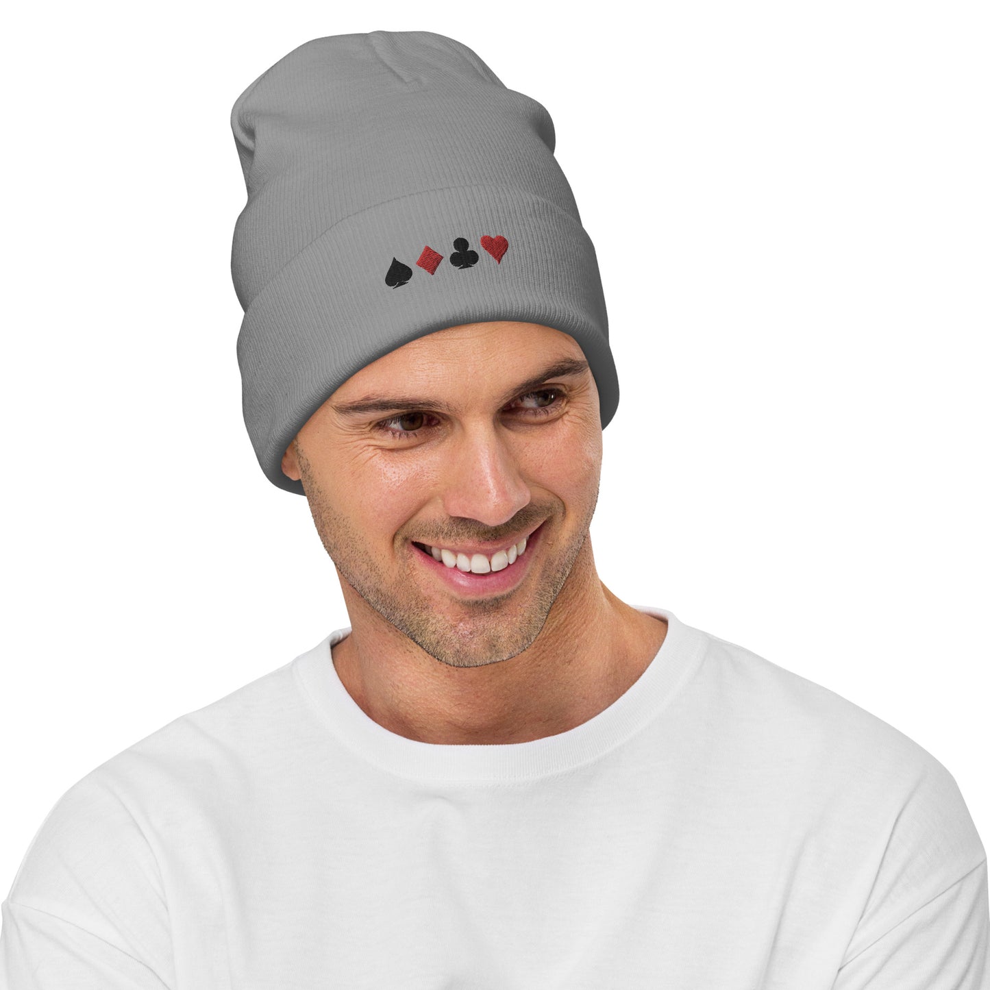 Embroidered knit Poker Beanie | 6 colors