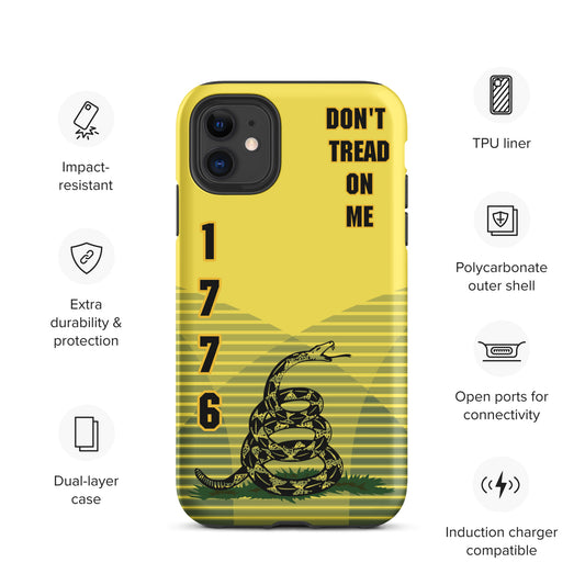 Don't Tread On Me Yellow iPhone Case | 15 Sizes